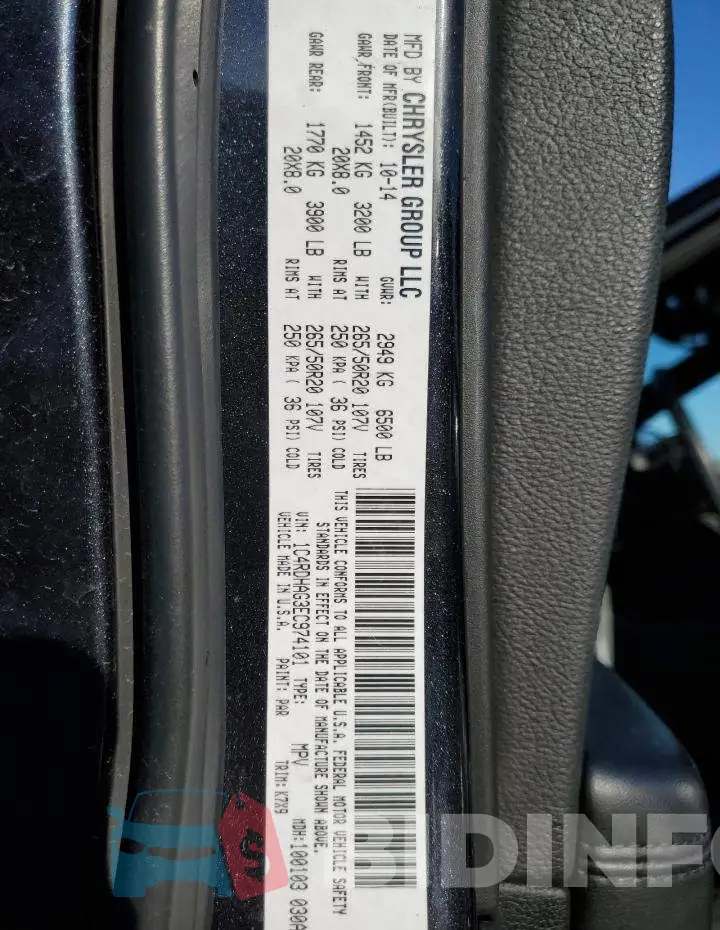 1C4RDHAG3EC974101 Photo# 13
