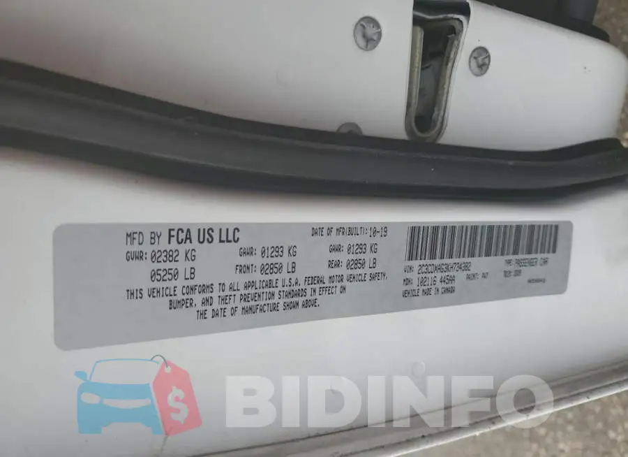 2C3CDXAG3KH734382 Photo# 12