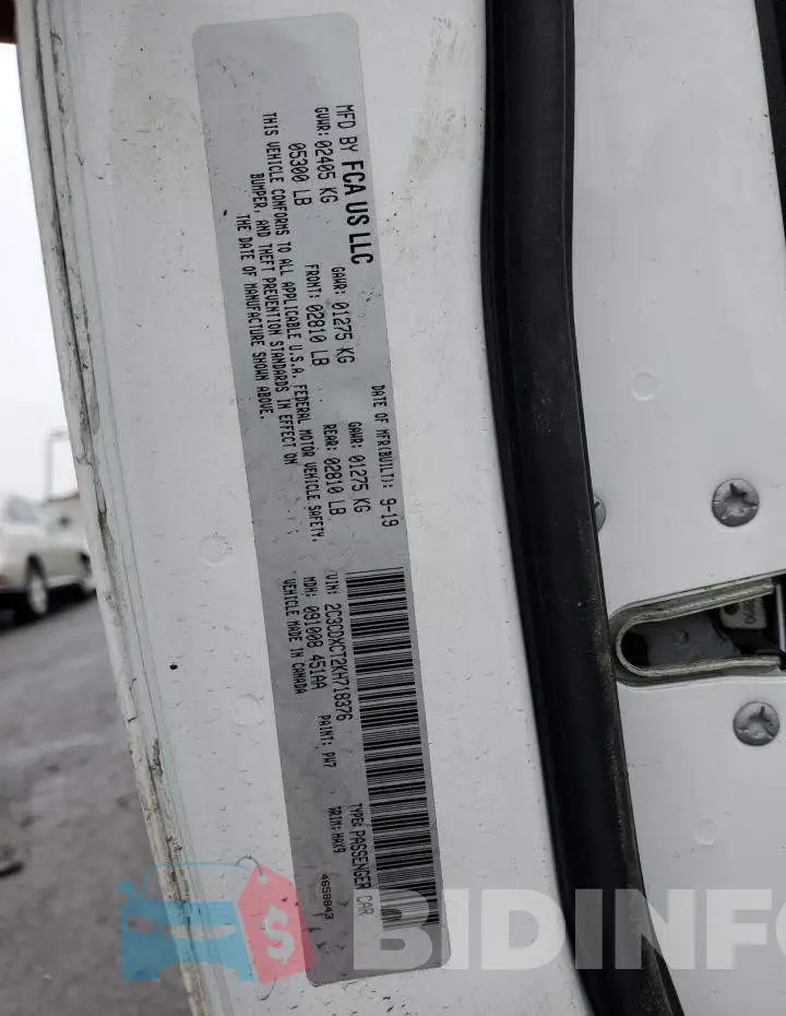 2C3CDXCT2KH718376 Photo# 13
