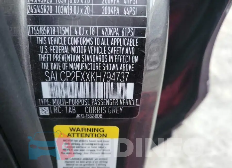 SALCP2FXXKH794737 Photo# 10