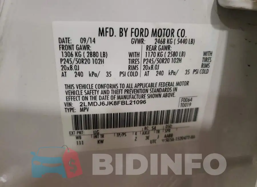 2LMDJ6JK8FBL21096 Photo# 13