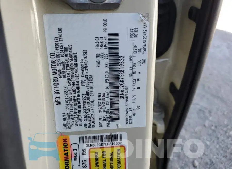 3LN6L2GK7ER819532 Photo# 12