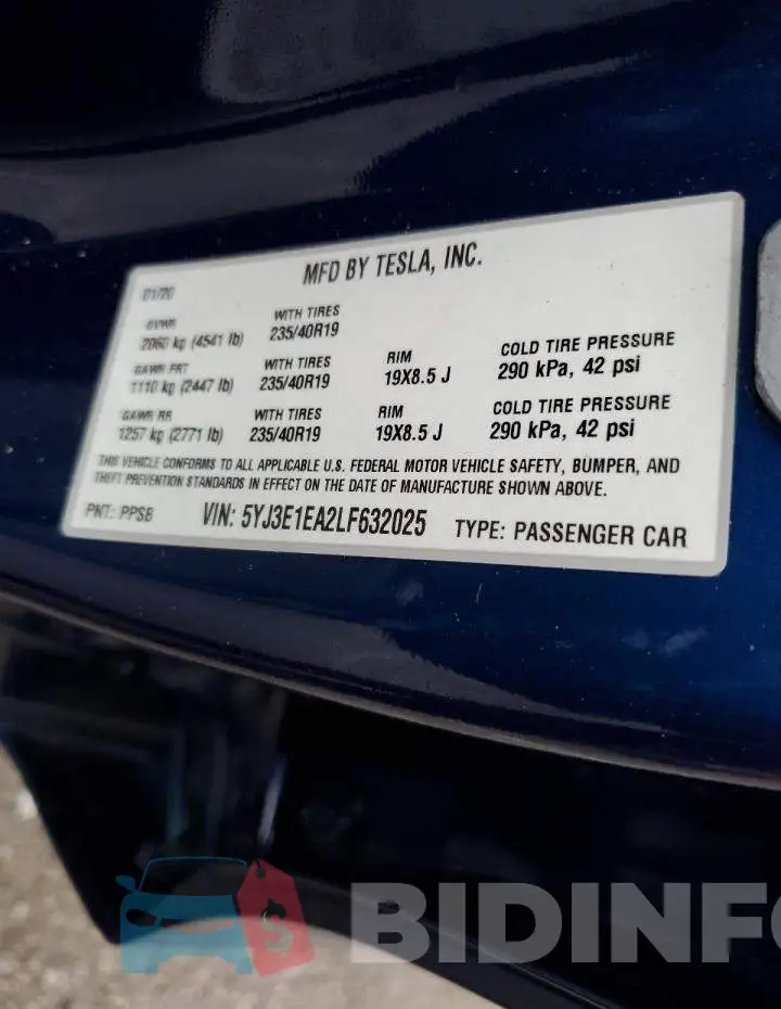 5YJ3E1EA2LF632025 Photo# 13