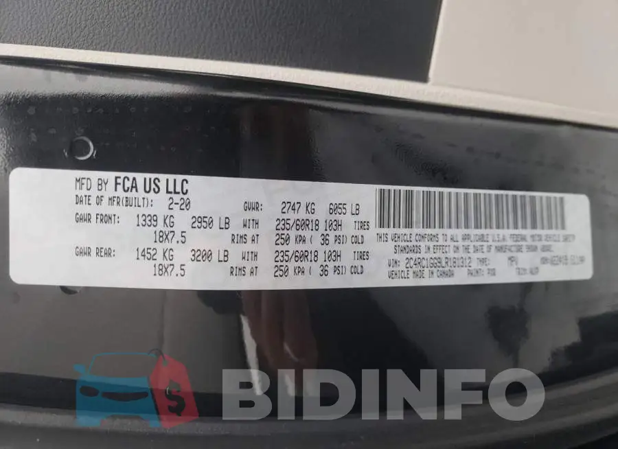 2C4RC1GG9LR181312 Photo# 13