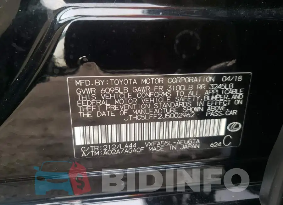 JTHC5LFF2J5002962 Photo# 10