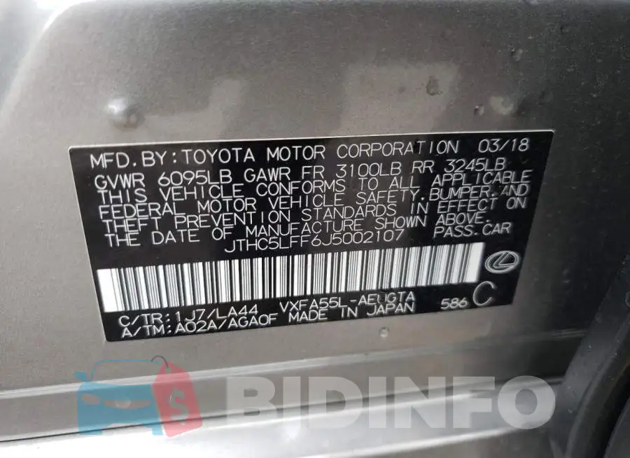 JTHC5LFF6J5002107 Photo# 12