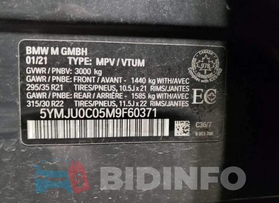 5YMJU0C05M9F60371 Photo# 14