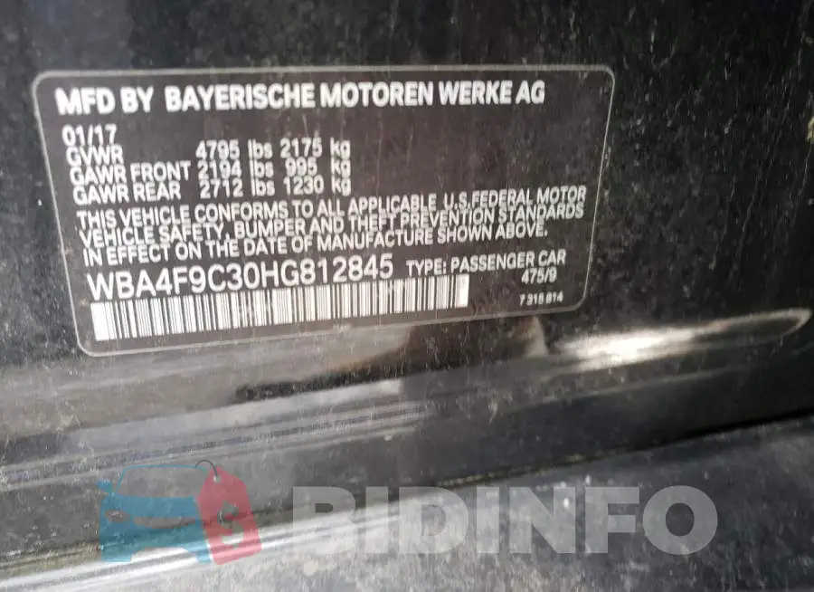 WBA4F9C30HG812845 Photo# 12