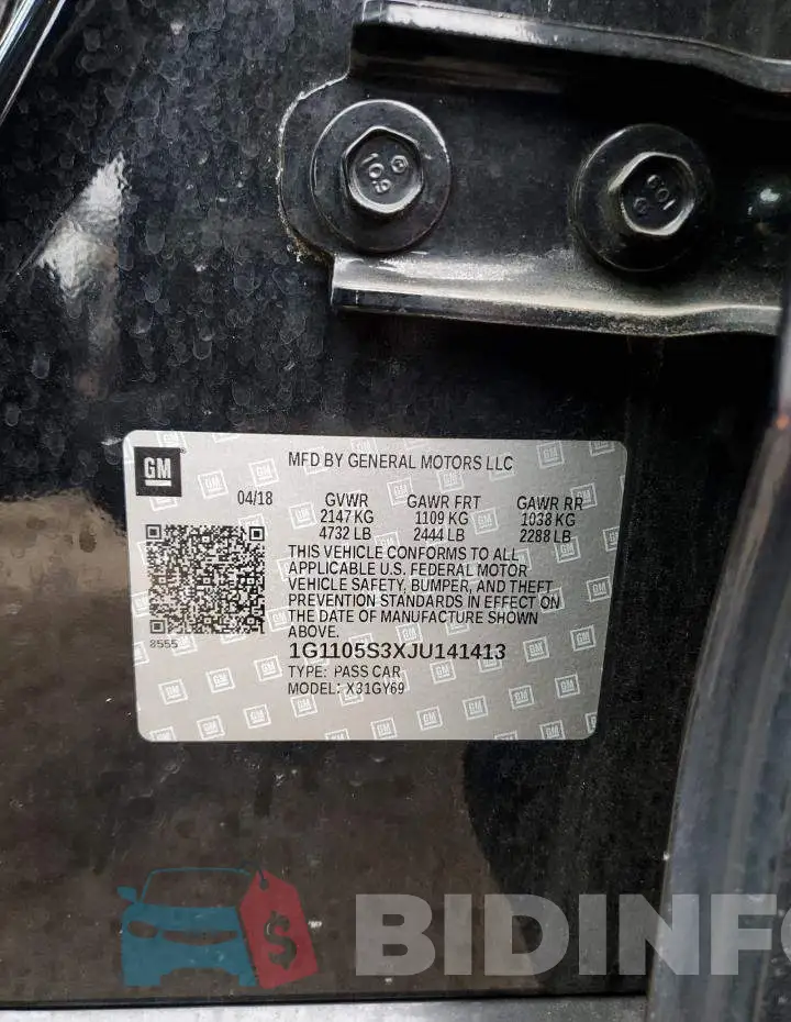 1G1105S3XJU141413 Photo# 13