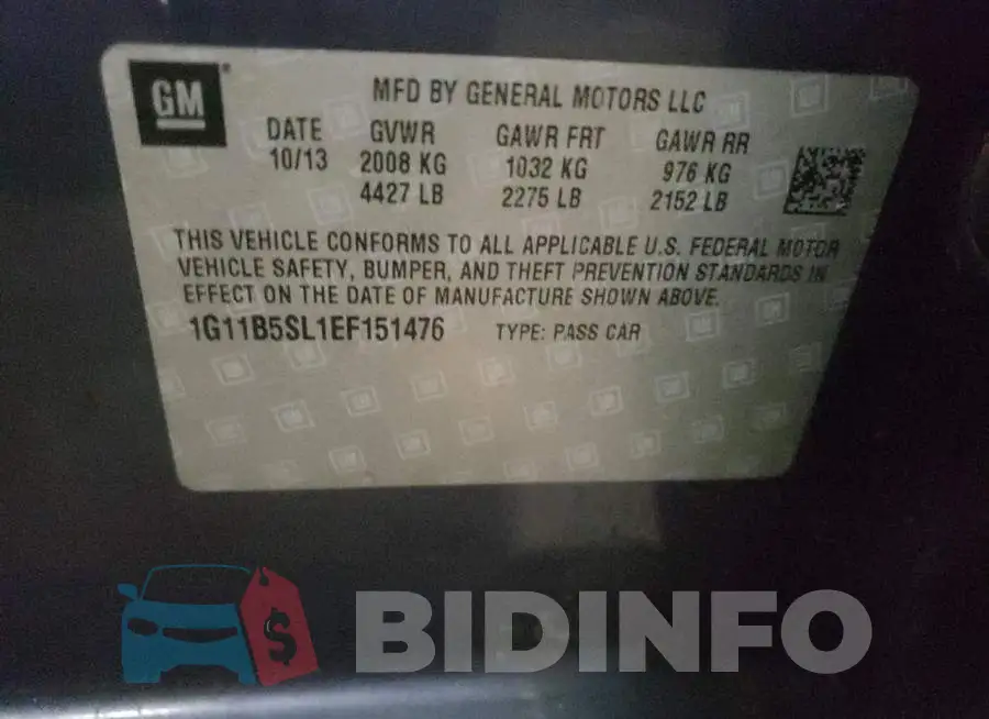 1G11B5SL1EF151476 Photo# 12