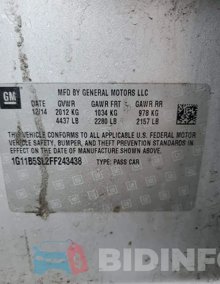 1G11B5SL2FF243438 Photo# 12