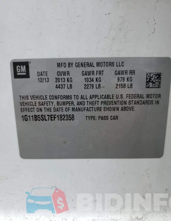 1G11B5SL7EF182358 Photo# 12
