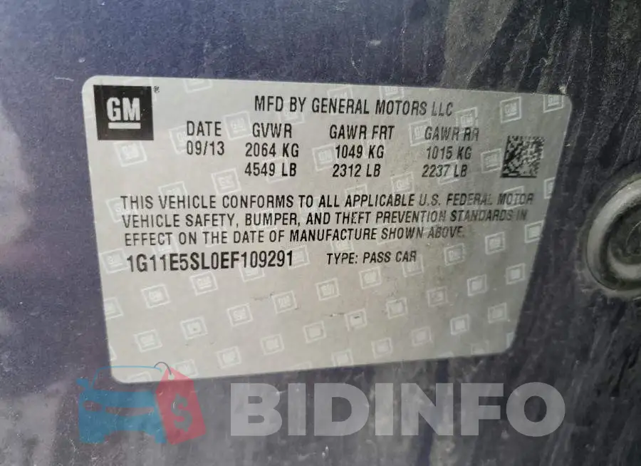 1G11E5SL0EF109291 Photo# 12