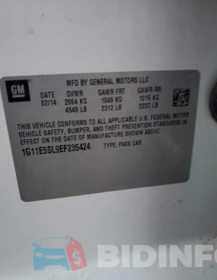 1G11E5SL9EF235424 Photo# 12