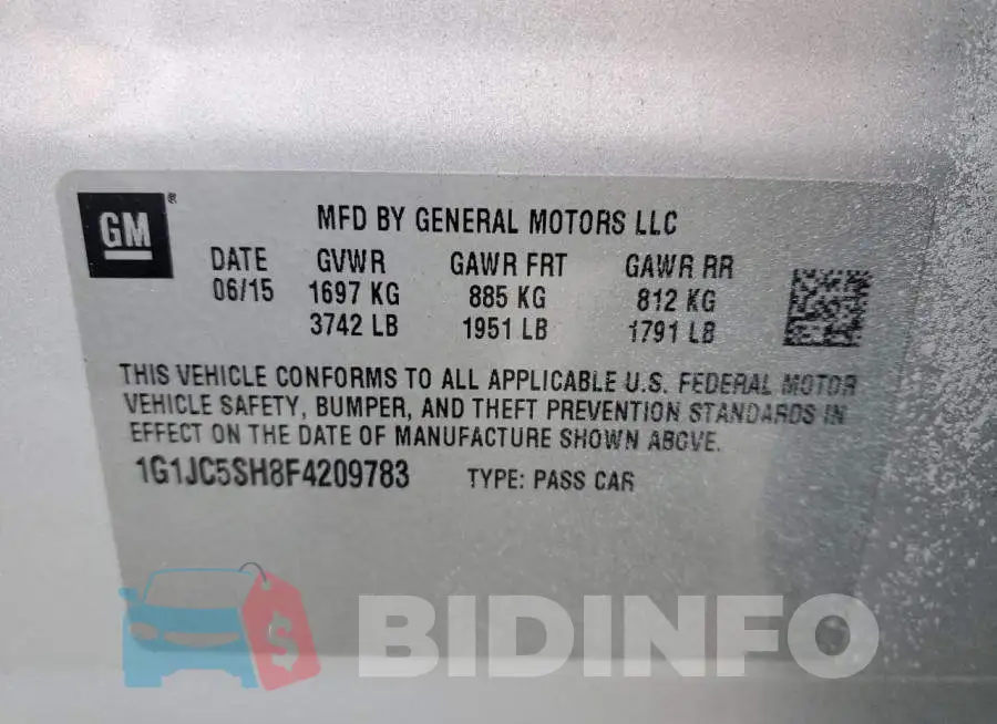 1G1JC5SH8F4209783 Photo# 12