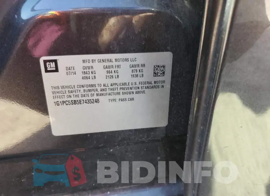 1G1PC5SB5E7435248 Photo# 12