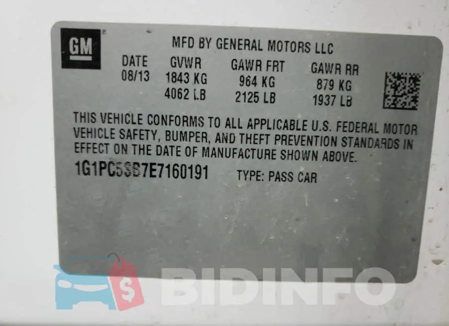 1G1PC5SB7E7160191 Photo# 12