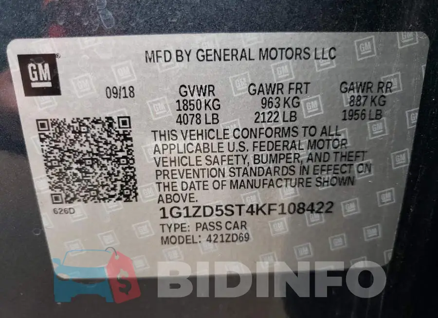 1G1ZD5ST4KF108422 Photo# 12