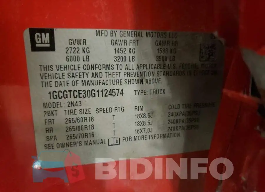 1GCGTCE30G1124574 Photo# 12