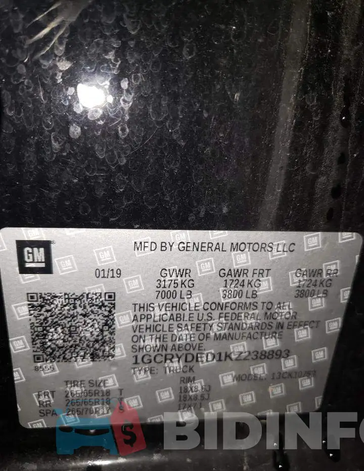 1GCRYDED1KZ238893 Photo# 12
