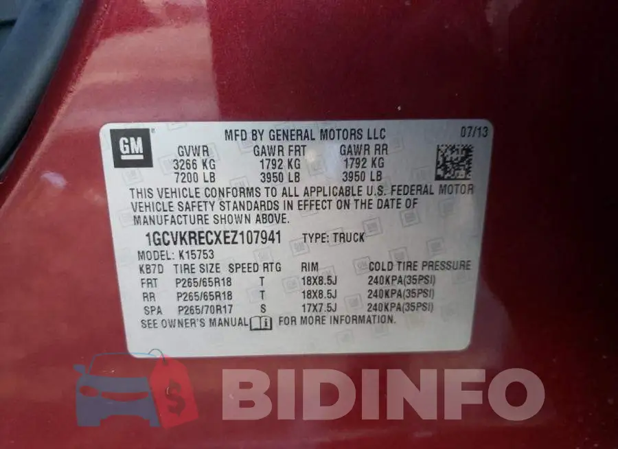 1GCVKRECXEZ107941 Photo# 13