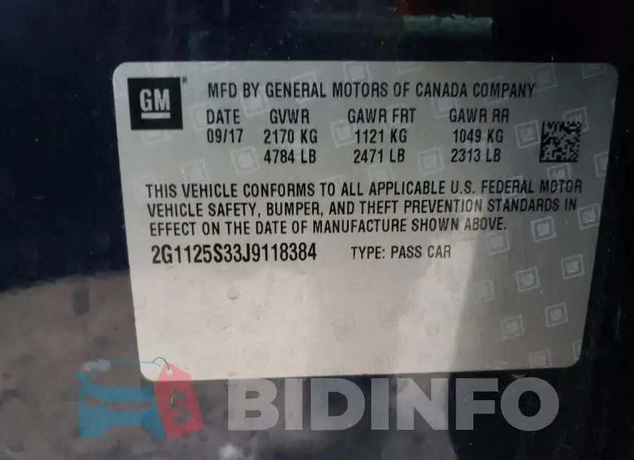 2G1125S33J9118384 Photo# 12