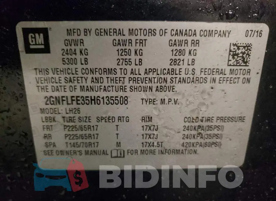 2GNFLFE35H6135508 Photo# 12