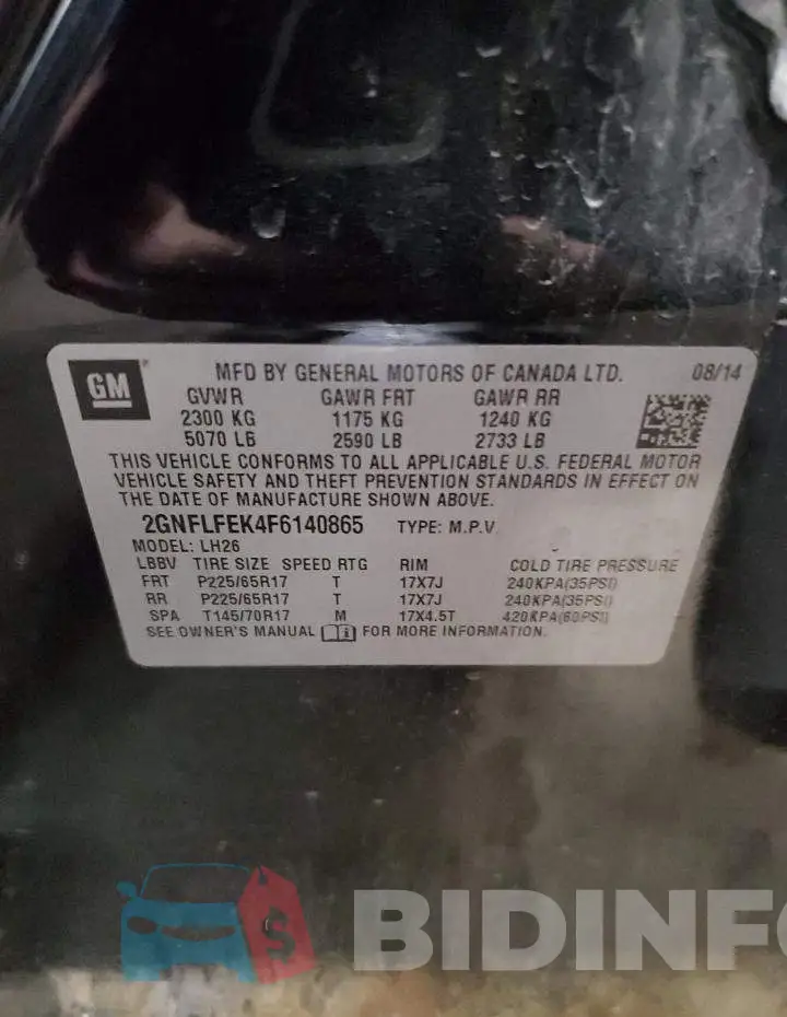 2GNFLFEK4F6140865 Photo# 13