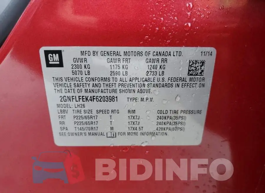 2GNFLFEK4F6203981 Photo# 13