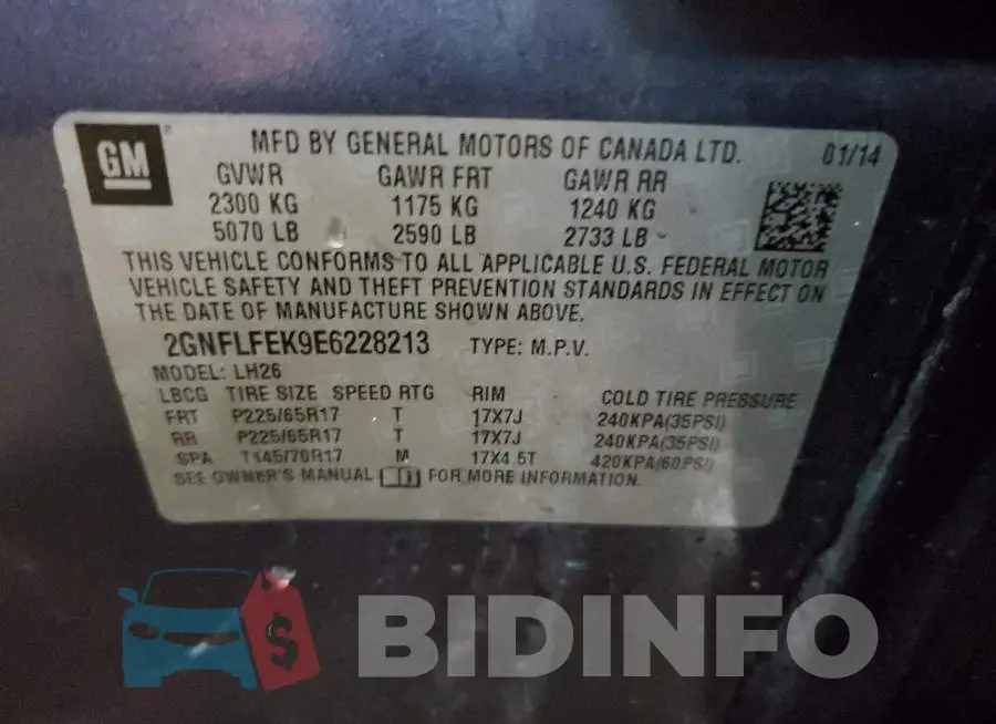 2GNFLFEK9E6228213 Photo# 13