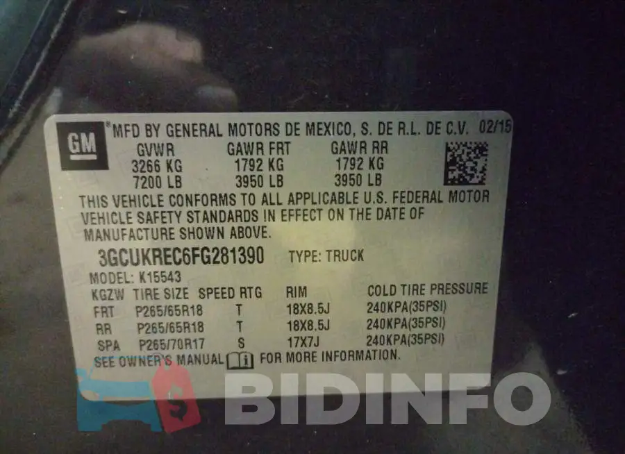 3GCUKREC6FG281390 Photo# 12