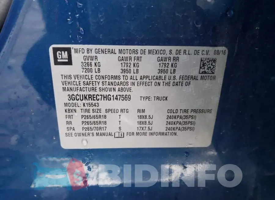 3GCUKREC7HG147569 Photo# 12