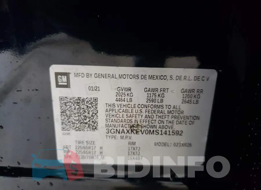 3GNAXKEV0MS141592 Photo# 12