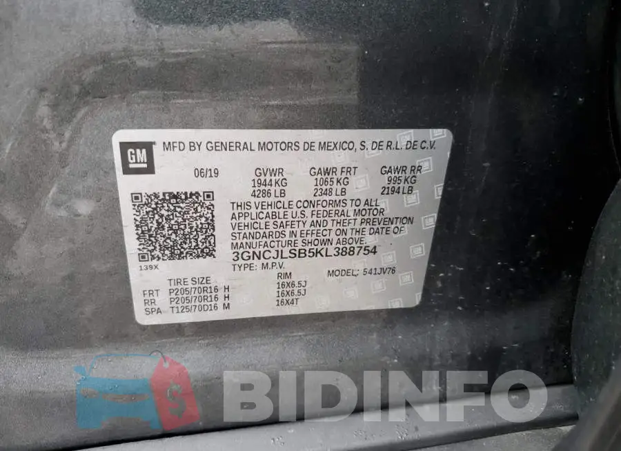 3GNCJLSB5KL388754 Photo# 13