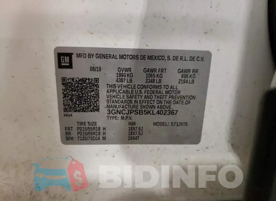 3GNCJPSB5KL402367 Photo# 13