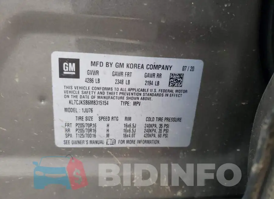 KL7CJKSB6MB315154 Photo# 13