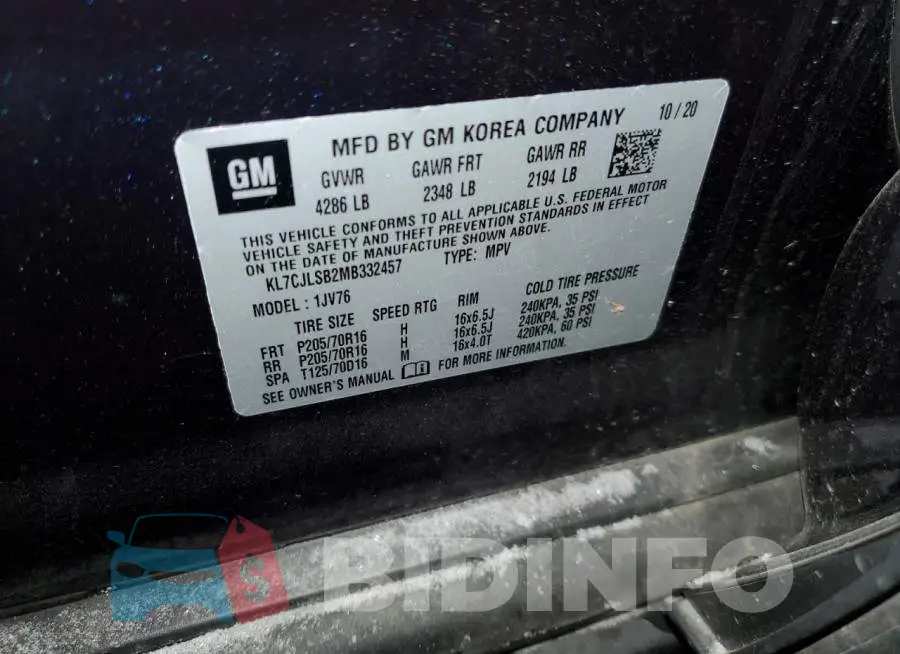 KL7CJLSB2MB332457 Photo# 13
