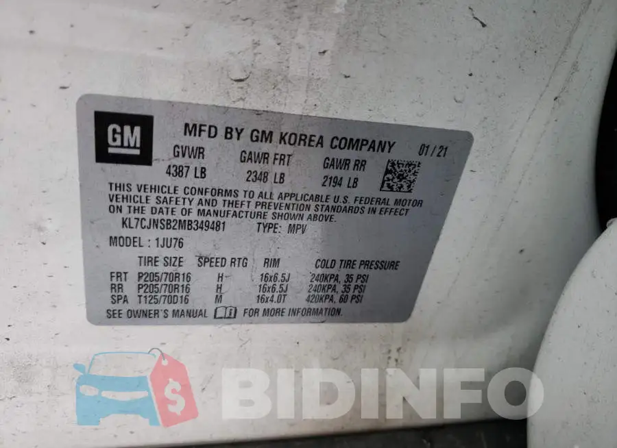 KL7CJNSB2MB349481 Photo# 13