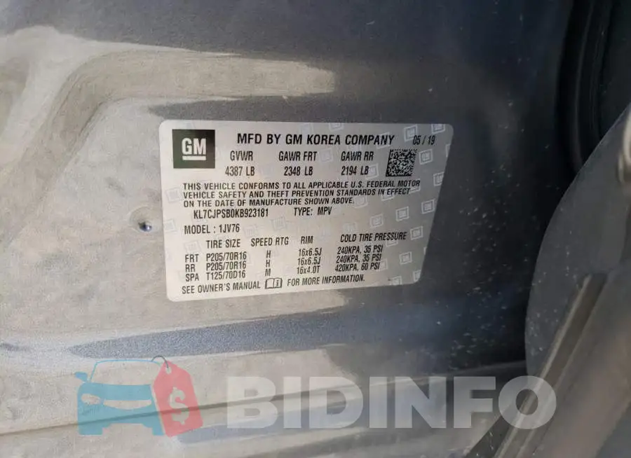 KL7CJPSB0KB923181 Photo# 13