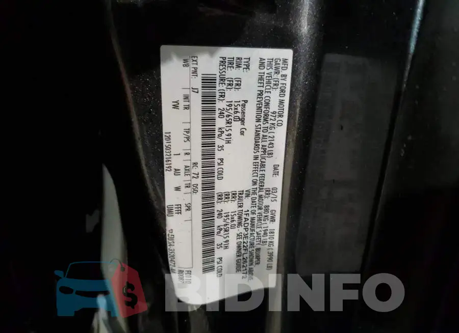 1FADP3E22FL262172 Photo# 12
