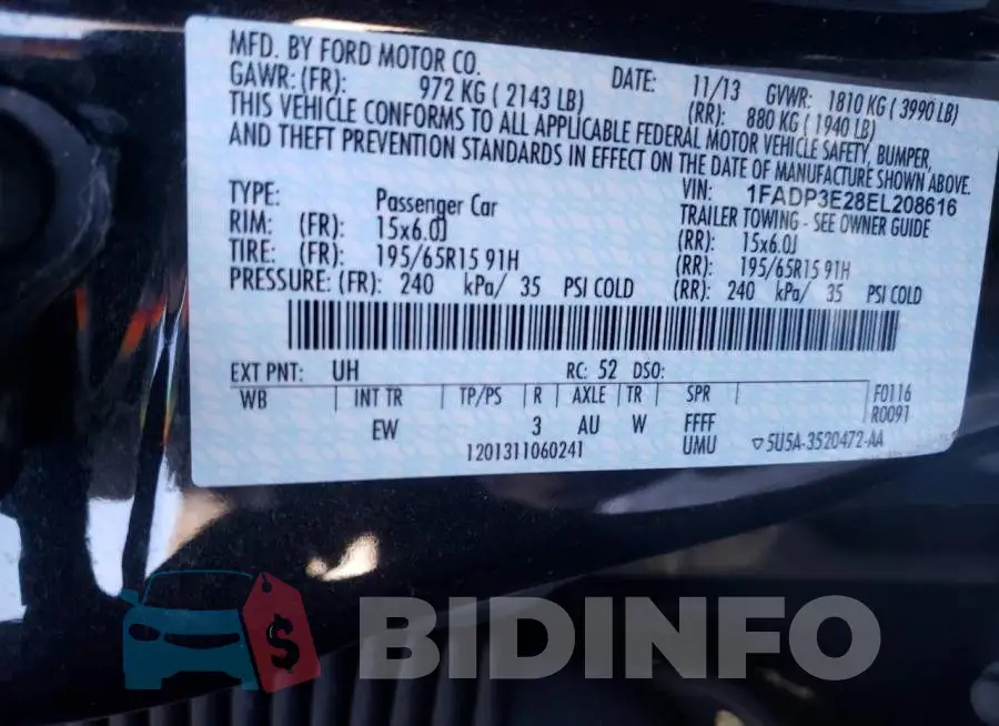 1FADP3E28EL208616 Photo# 12