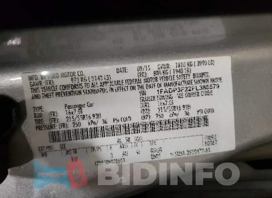 1FADP3F22FL385579 Photo# 12