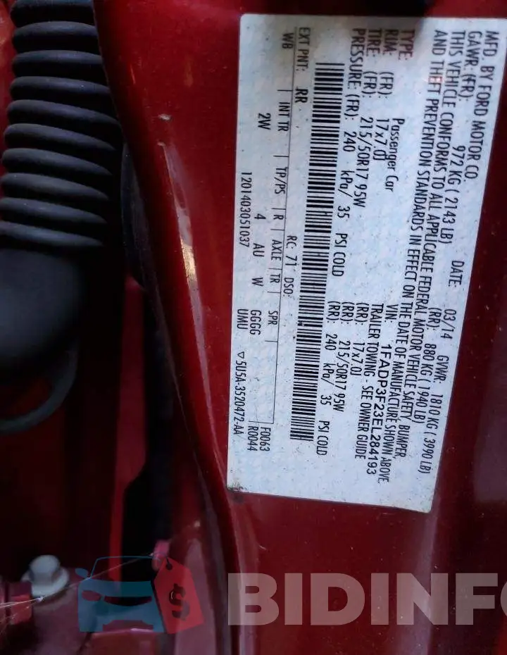 1FADP3F23EL284193 Photo# 12