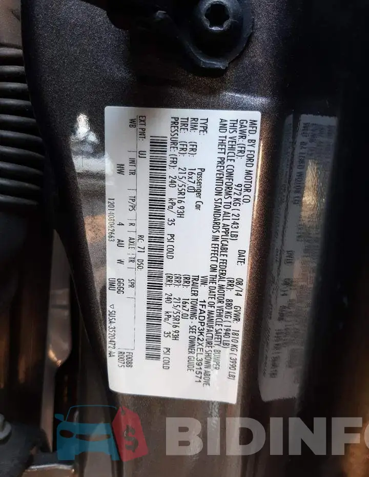 1FADP3K2XEL391571 Photo# 12