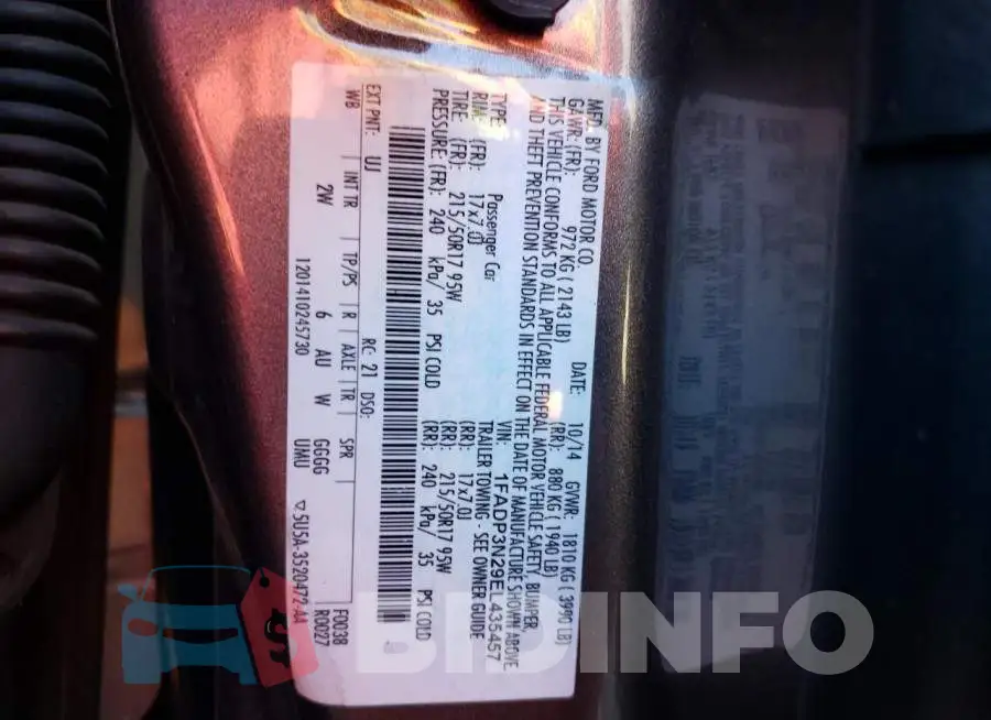 1FADP3N29EL435457 Photo# 12