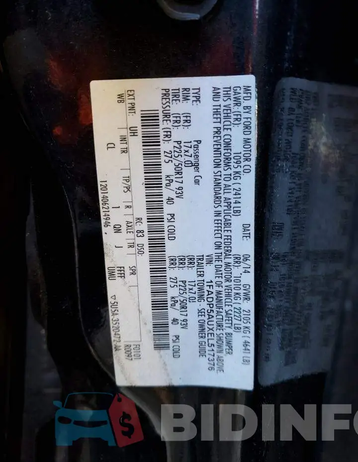 1FADP5AUXEL517376 Photo# 12