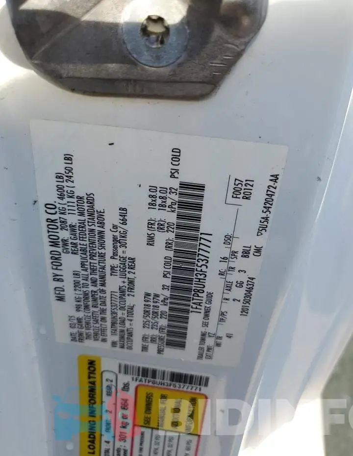 1FATP8UH3F5377771 Photo# 10