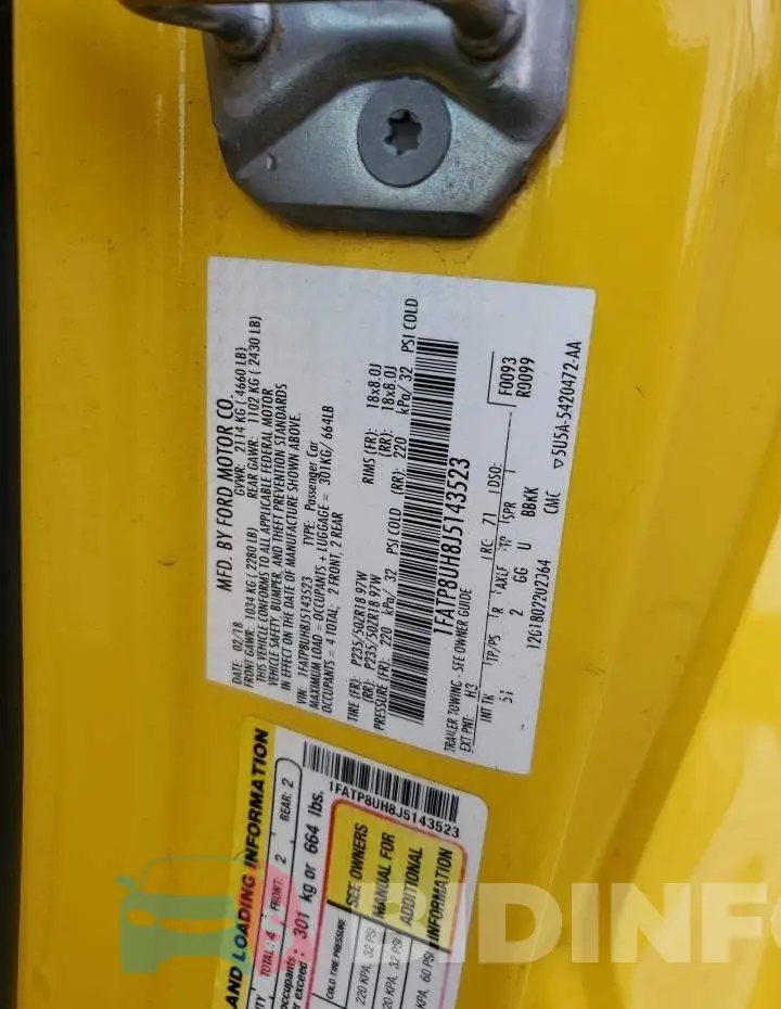 1FATP8UH8J5143523 Photo# 12
