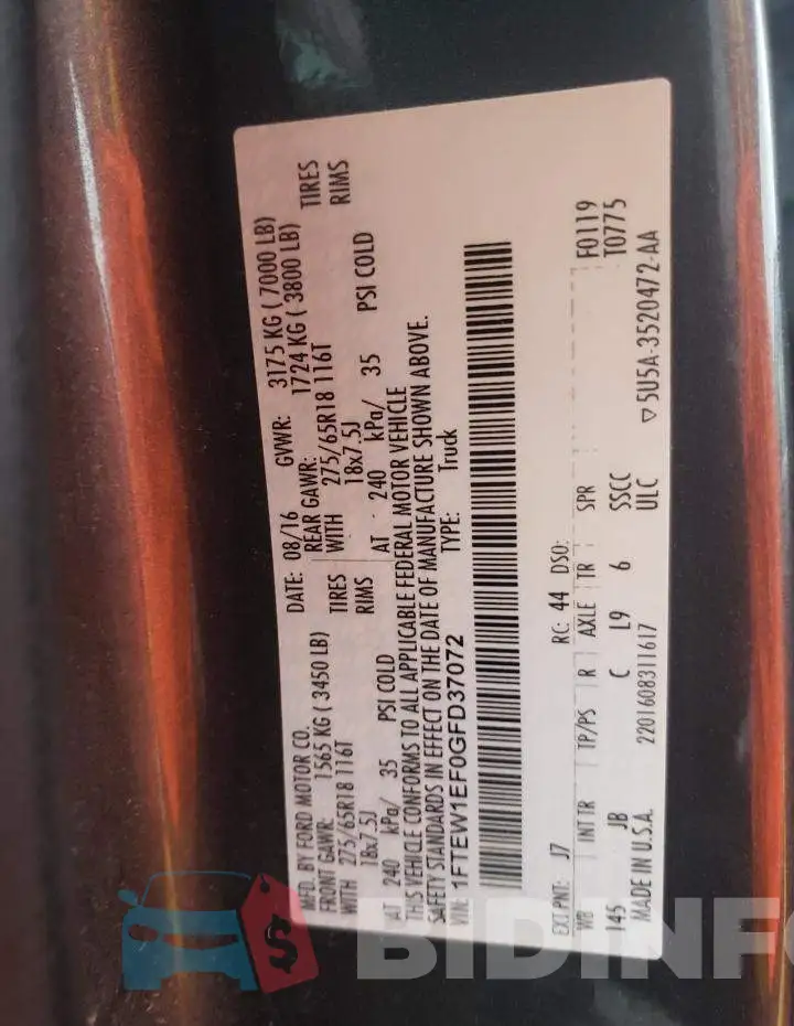 1FTEW1EF0GFD37072 Photo# 12