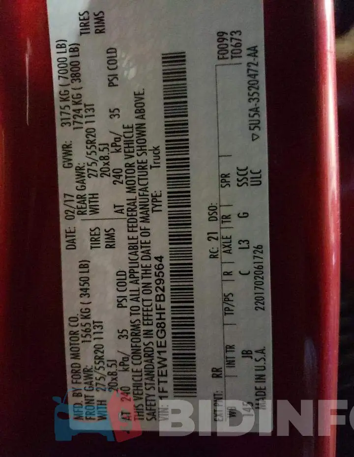 1FTEW1EG8HFB29564 Photo# 12